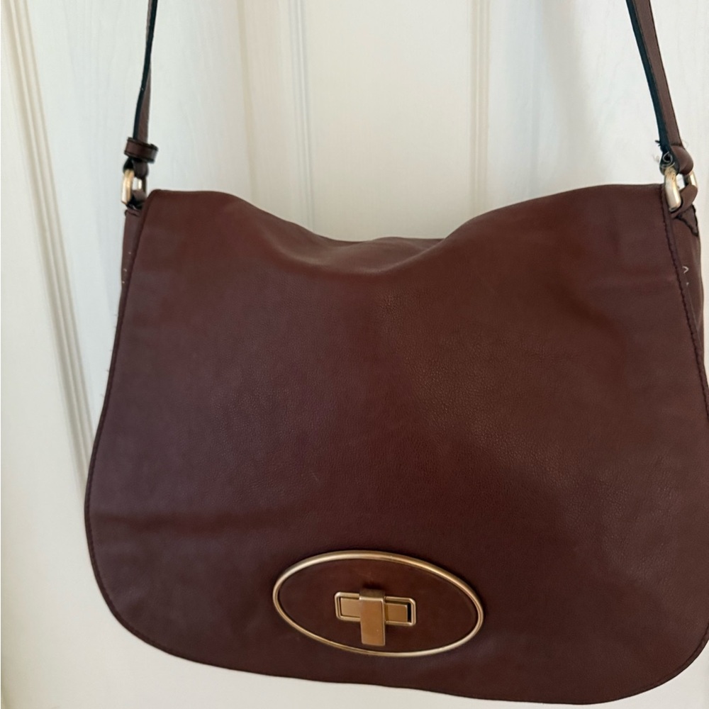 Cole Haan Elegant Brown Leather Shoulder Bag